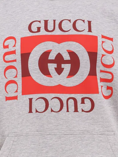 Gucci Hoodie With Dropped Shoulder And Kangaroo Pocket In Gray