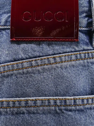 Gucci Washed Straight-leg Jeans In Blue