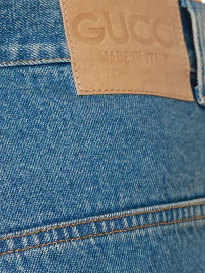 Gucci Cotton Jeans With Maxi Pockets In Blue