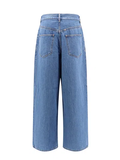 Givenchy High Waist Wide-leg Denim Trousers With Front Pleats In Blue