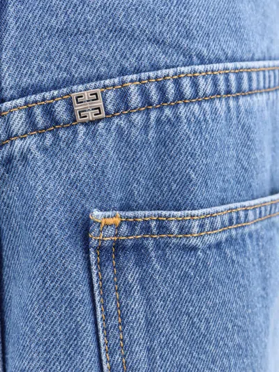 Givenchy High Waist Wide-leg Denim Trousers With Front Pleats In Blue