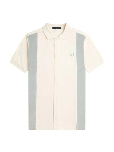 Fred Perry Cotton Piquet Polo Shirt With Towel Inserts In Neutral