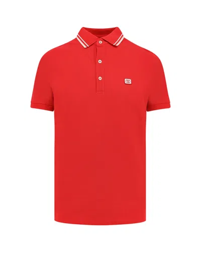 Valentino Vlogo Signature Cotton Polo Shirt In Red