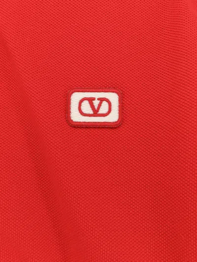 Valentino Vlogo Signature Cotton Polo Shirt In Red