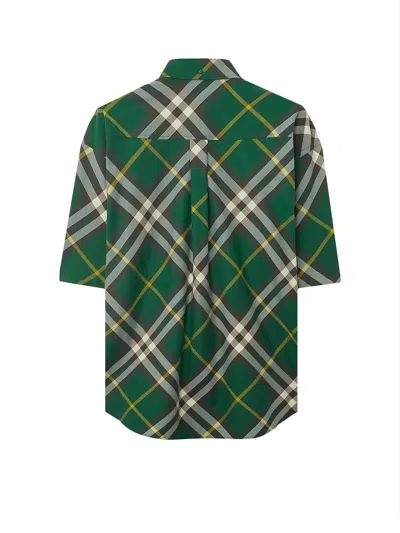 Burberry Check Wool Short Sleeve Shirt In Multicolor