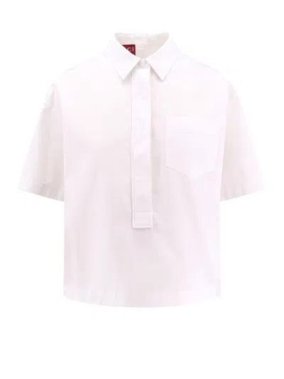 Gucci Cotton Shirt With Embossed Logo In White