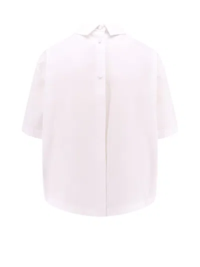 Gucci Cotton Shirt With Embossed Logo In White