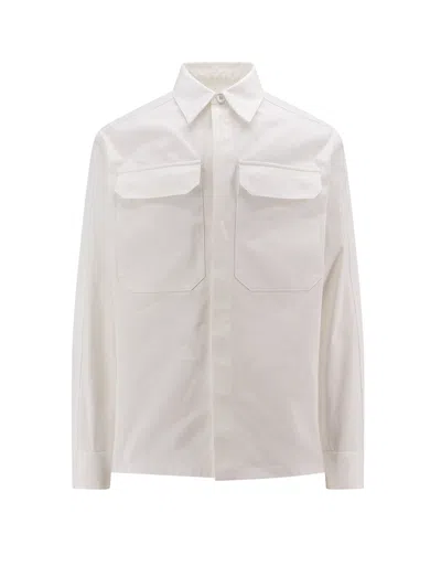 Jil Sander Long-sleeved Shirt With Flap Pockets In Neutral