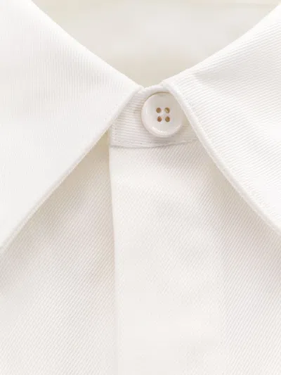 Jil Sander Long-sleeved Shirt With Flap Pockets In Neutral