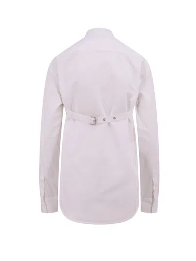 Off-white Cotton Shirt With Straps And Metal Buckle In Pink