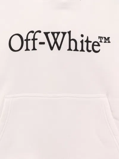Off-white Cotton Sweatshirt Whit Frontal Logo Print In Neutral