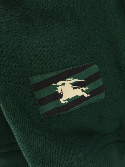 Burberry Cotton Sweatshirt With Ekd Patch In Green