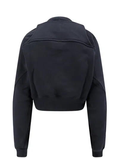 Off-white Cotton Sweatshirt With Frontal Logo In Gray