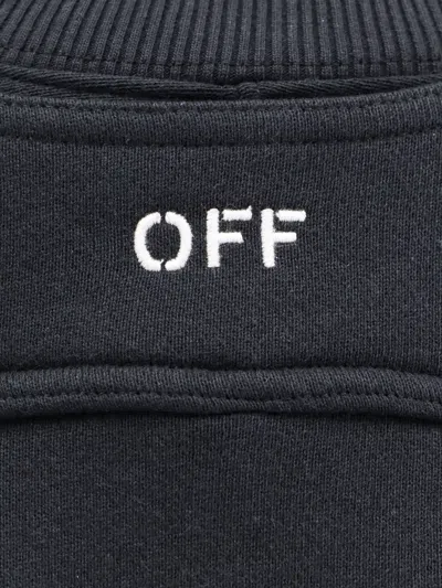 Off-white Cotton Sweatshirt With Frontal Logo In Gray
