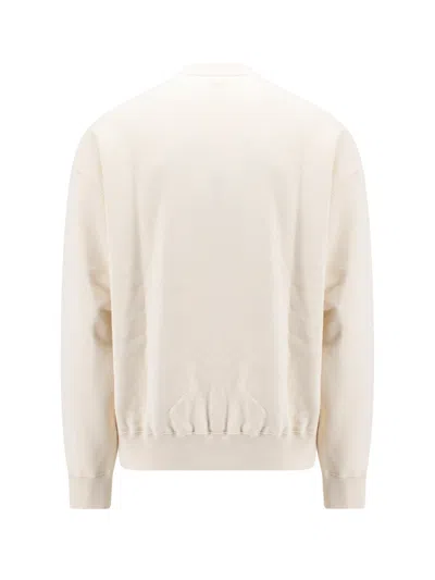 Jil Sander Cotton Sweatshirt With Frontal Logo In Neutral