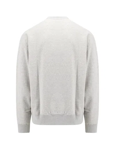 Jil Sander Ribbed Cotton Sweatshirt With Cuffs And Hem In Gray