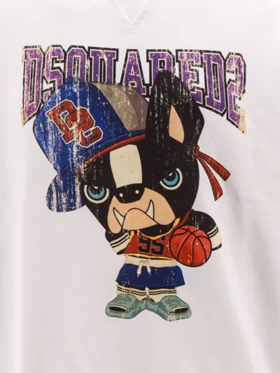 Dsquared2 Ciro Logo Printed Cotton Hoodie In White