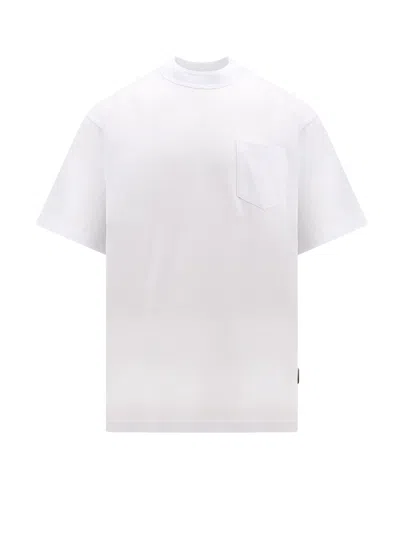 Sacai Basic Crewneck T-shirt With Zip Detail In White