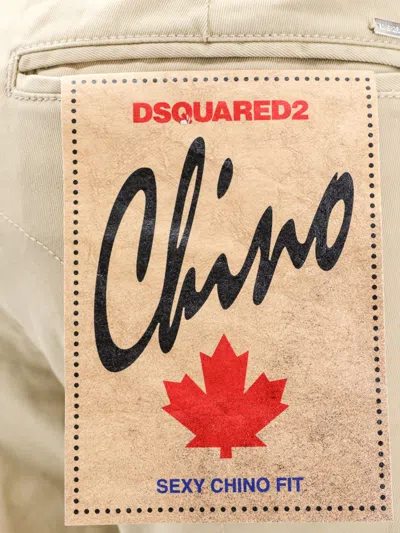Dsquared2 Men Cotton Trouser With Back Logo Patch In White