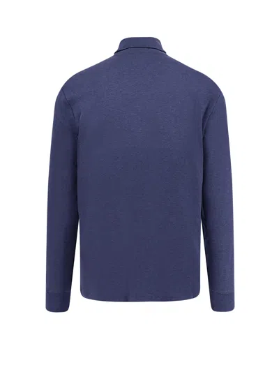 Polo Ralph Lauren Ribbed Cotton Turtleneck Sweater With Long Sleeves In Blue