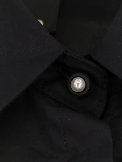 Pinko Crystal Buttoned Collared Sheer Shirt In Black