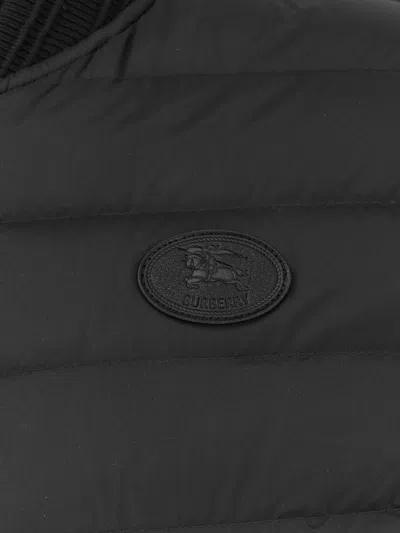 Burberry Dalham Down Jacket With Ekd Patch In Black