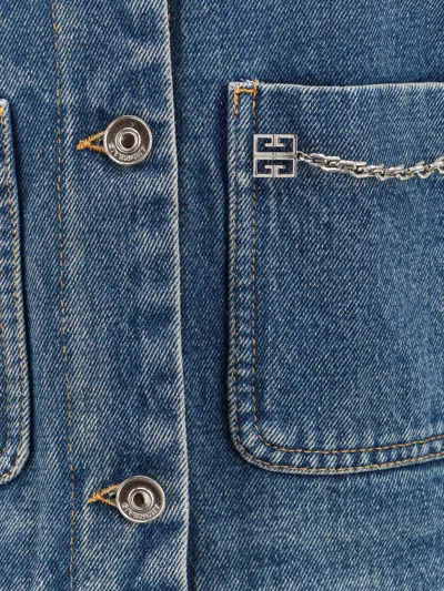 Givenchy Jacket In Denim With Chain Details In Blue