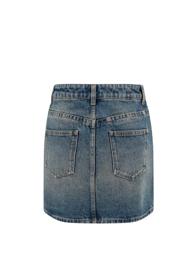 Givenchy Mini Skirt In Denim With Chain Details In Blue