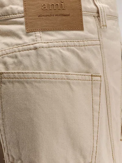Ami Alexandre Mattiussi Wide-leg Denim Trousers With Patch Pockets In Gray