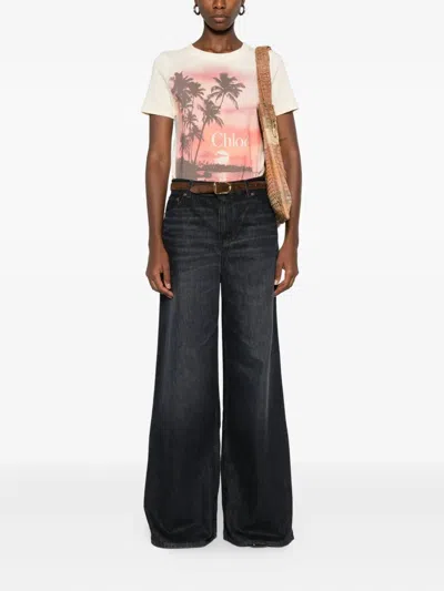 Chloé Wide-leg Denim Trousers With Belt Loops