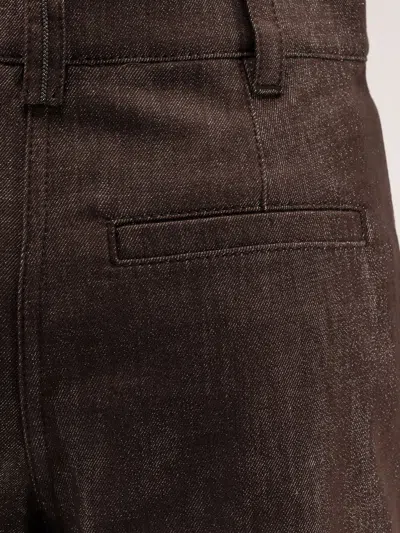 Brunello Cucinelli Women Denim Trousers With Lurex Profile In Brown