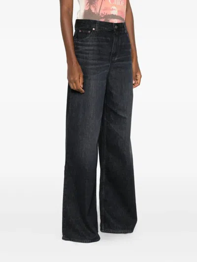 Chloé Wide-leg Denim Trousers With Belt Loops