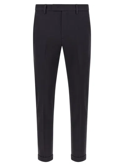 Department Five Pressed-pleat Turn-up Trousers In Black