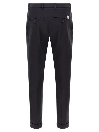 Department Five Pressed-pleat Turn-up Trousers In Black