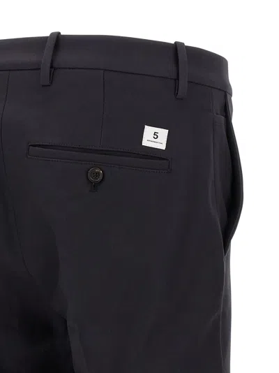 Department Five Pressed-pleat Turn-up Trousers In Black