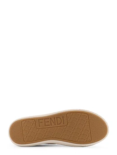 Fendi Women Domino Canvas Sneakers In Neutral