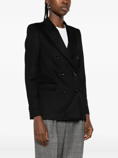 Tagliatore Double-breasted Camel Wool Blazer Clothing