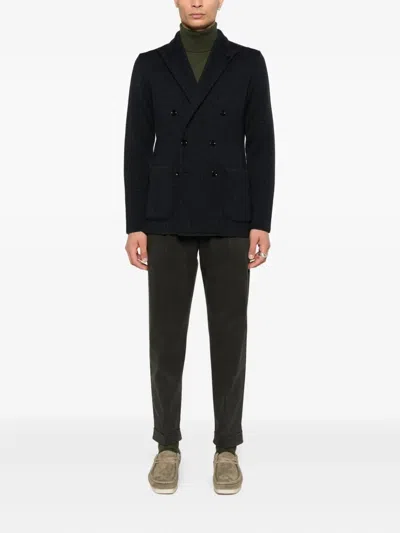 Lardini Double-breasted Jacket With Houndstooth Pattern