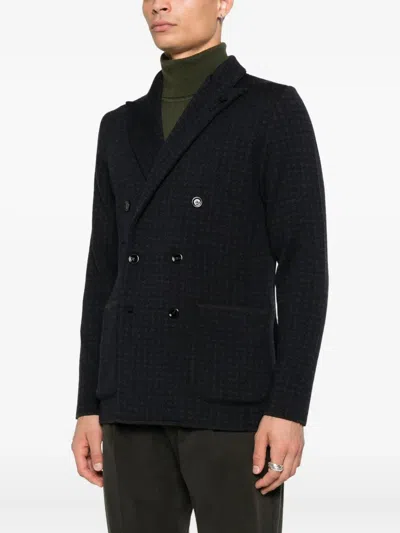 Lardini Double-breasted Jacket With Houndstooth Pattern