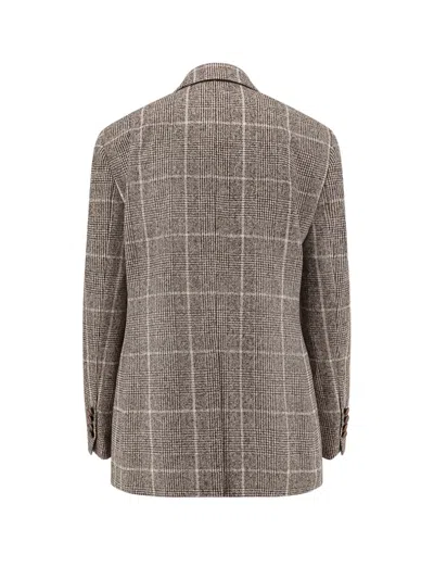 Brunello Cucinelli Double-breasted Prince Of Wales Blazer
