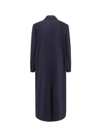 Brunello Cucinelli Double-breasted Wool Coat In Blue