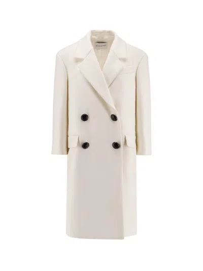 Givenchy Lapel Double-breasted Wool Coat Wide In White