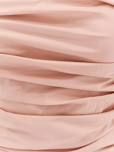 Pinko Asymmetrical One-shoulder Taffeta Top In Neutral