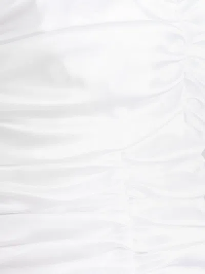 Dolce & Gabbana Draped Satin Mini Dress In White