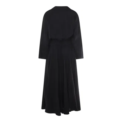 Malo Knee Length Dress Long Sleeves In Black