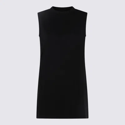 Sacai Crew Neck Sleeveless Dress With Back Pleats In Black
