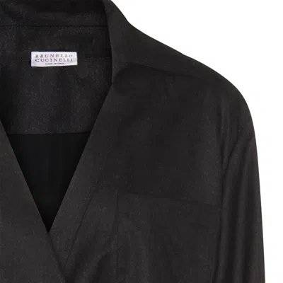 Brunello Cucinelli Wrap-effect Midi Shirt Dress