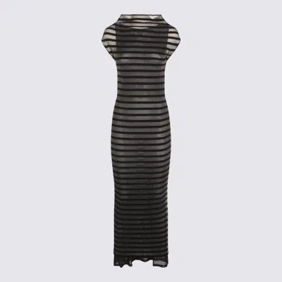 Jean Paul Gaultier Black Viscose Maxi Dress In Black