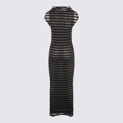 Jean Paul Gaultier Black Viscose Maxi Dress In Black
