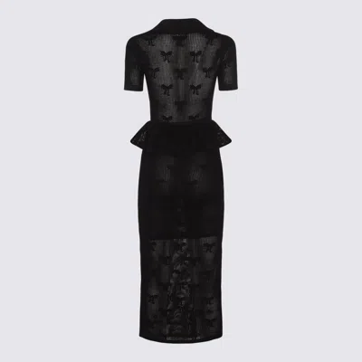 Self-portrait Midi Crochet Dress With Peplum Waist